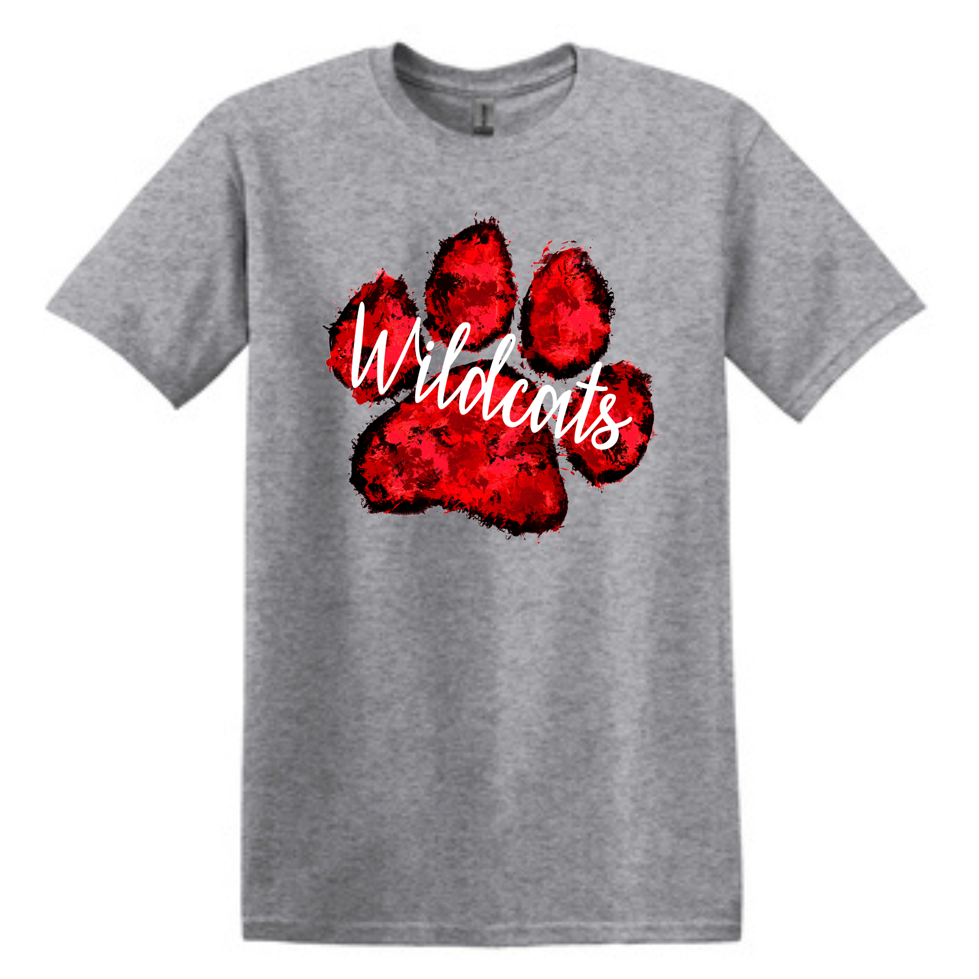 Central Watercolor Paw Print Tee- 64000 Sport Grey