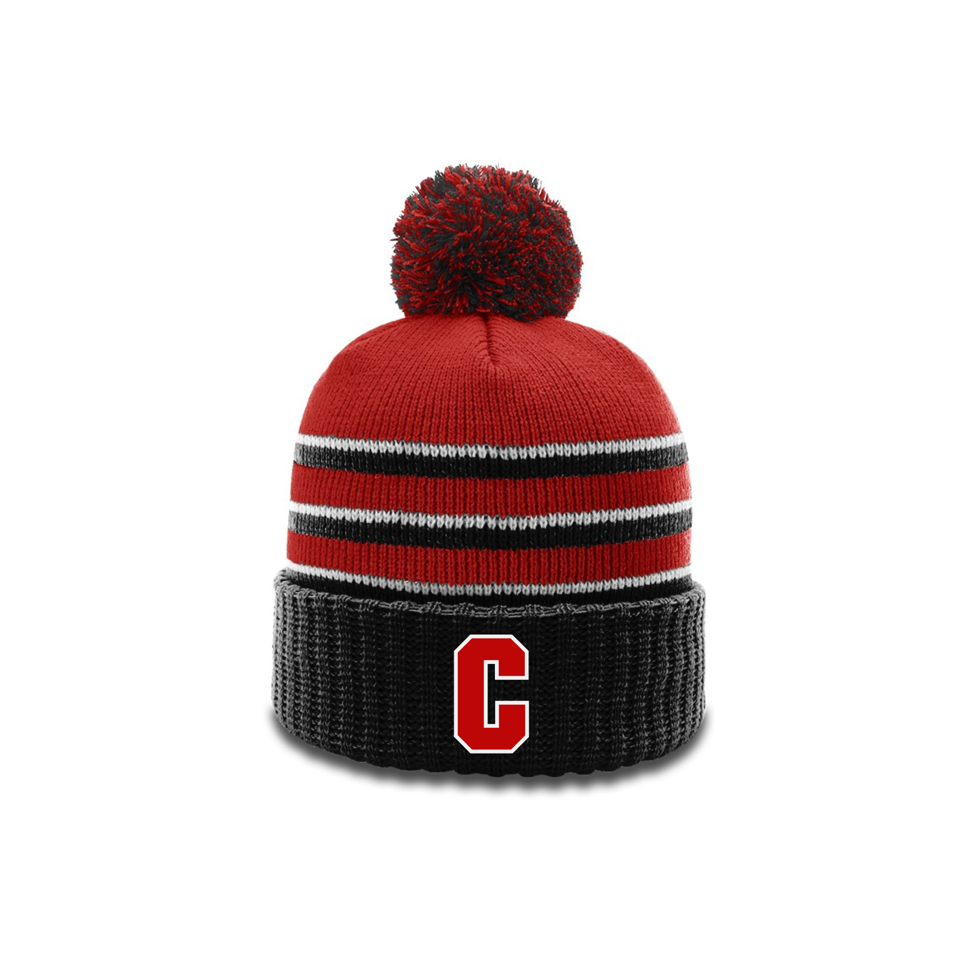 Central Block C Beanie with Pom Pom- 134
