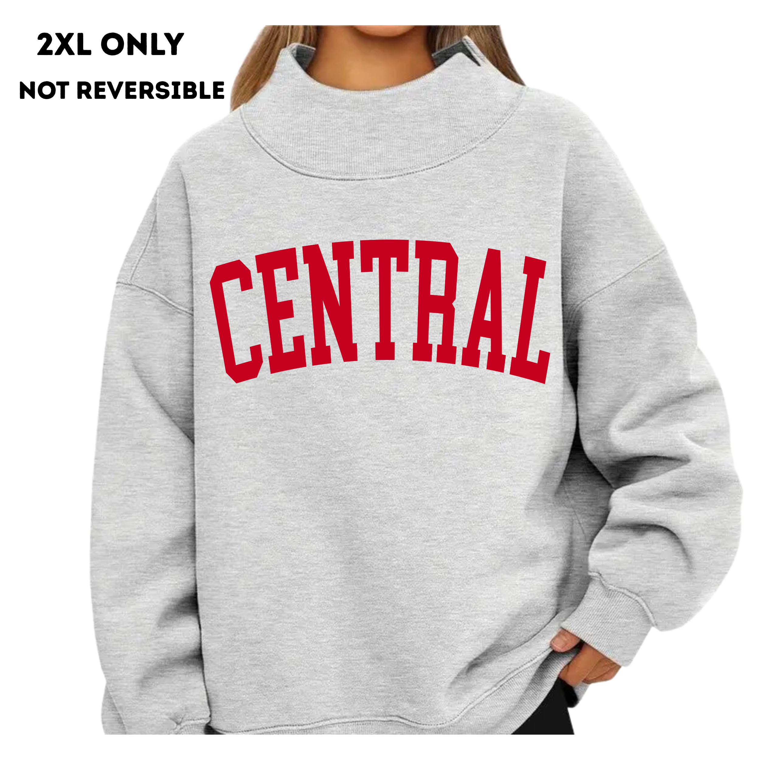 2XL Grey Mockneck Sweatshirt