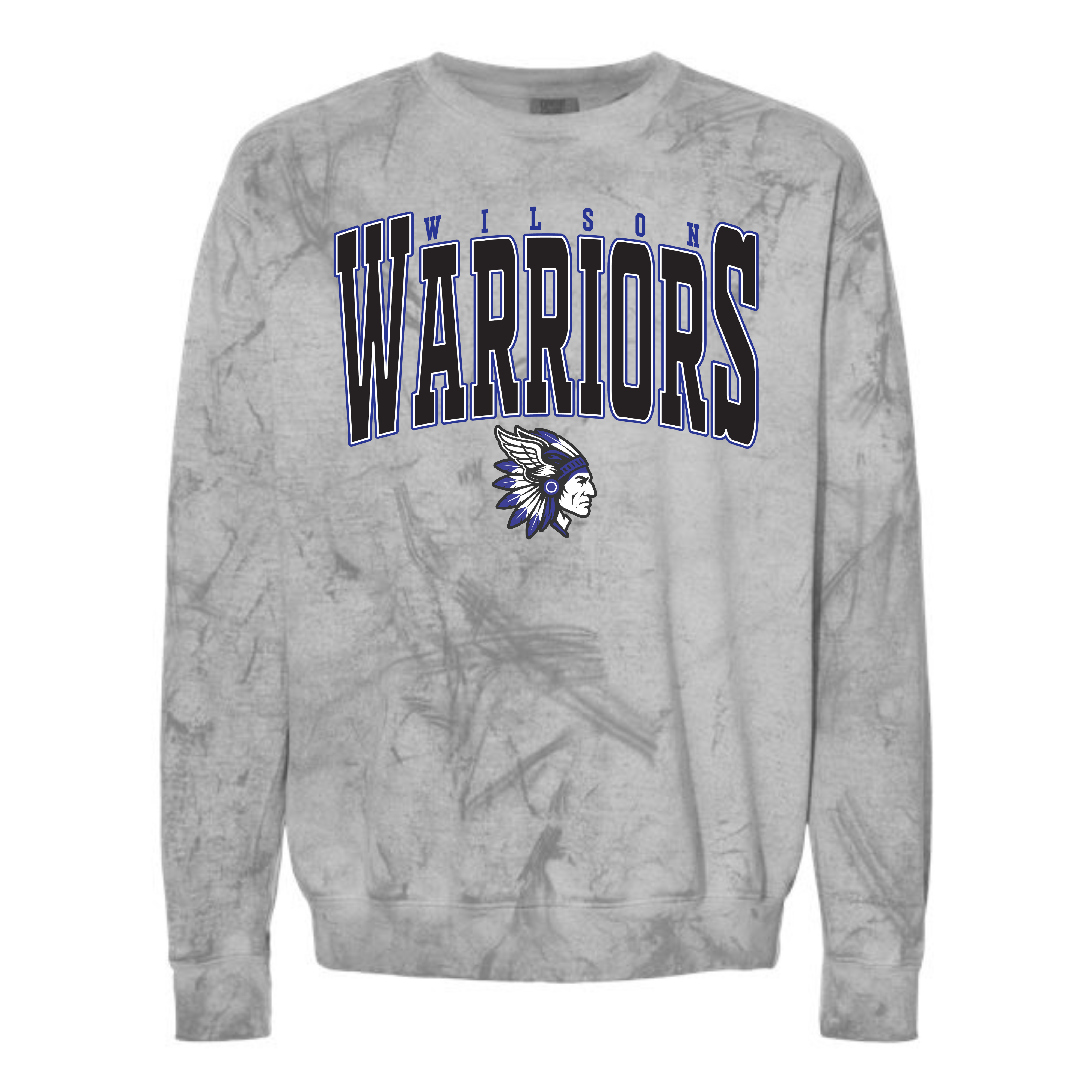 Wilson CC and Track logo Colorblast Crewneck- 1545 Sport Grey
