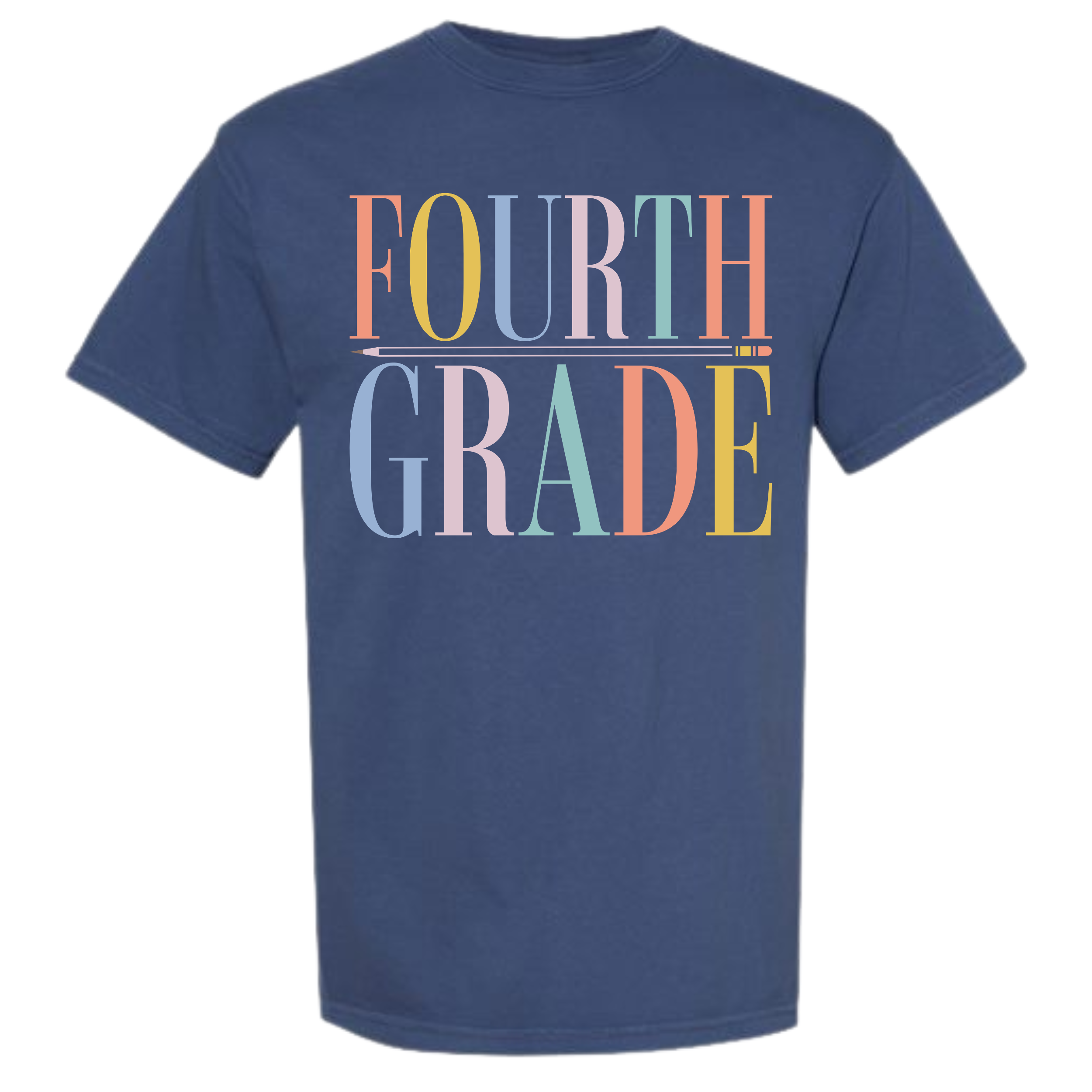 Pastel Grade Level Tee on China Blue Comfort Colors