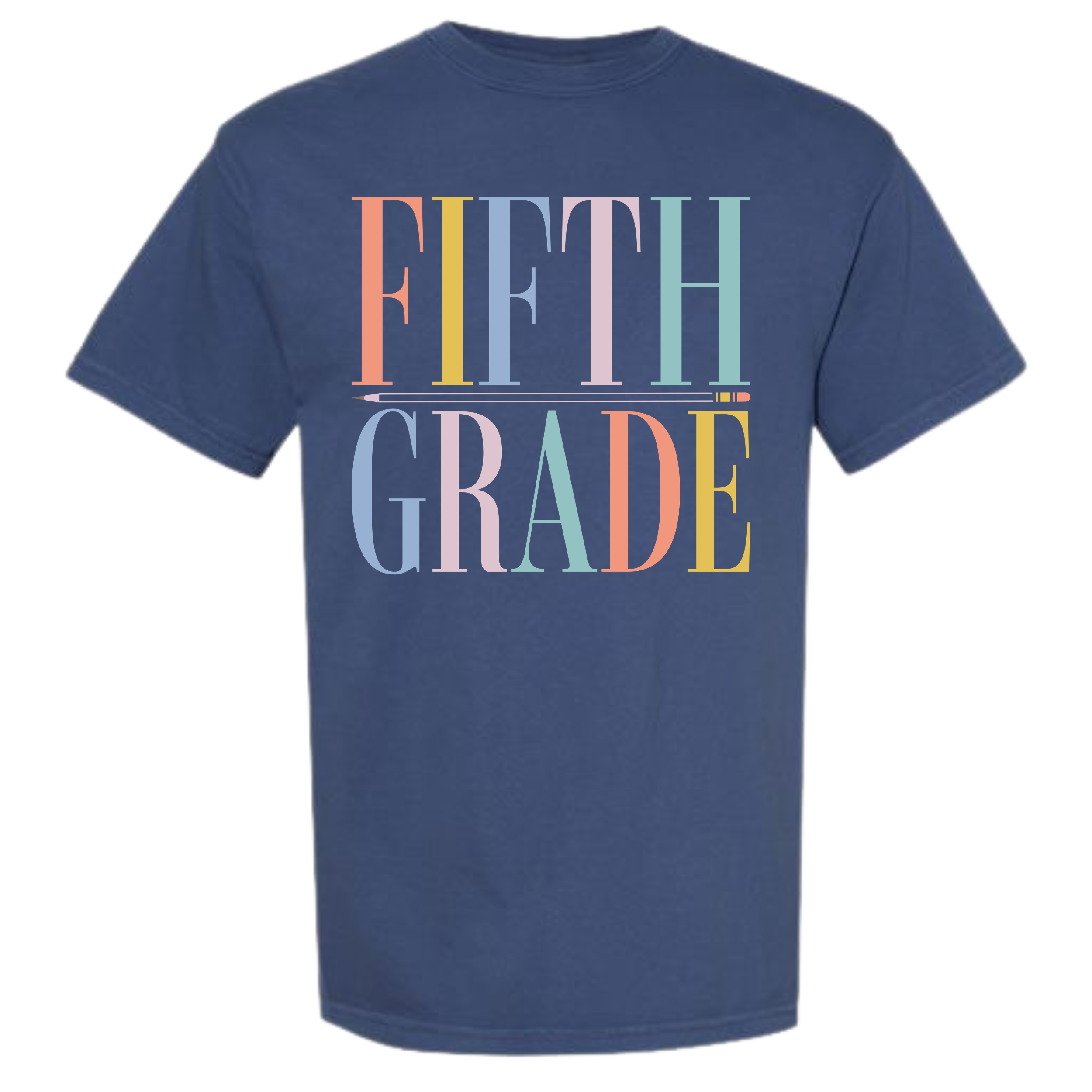 Pastel Grade Level Tee on China Blue Comfort Colors