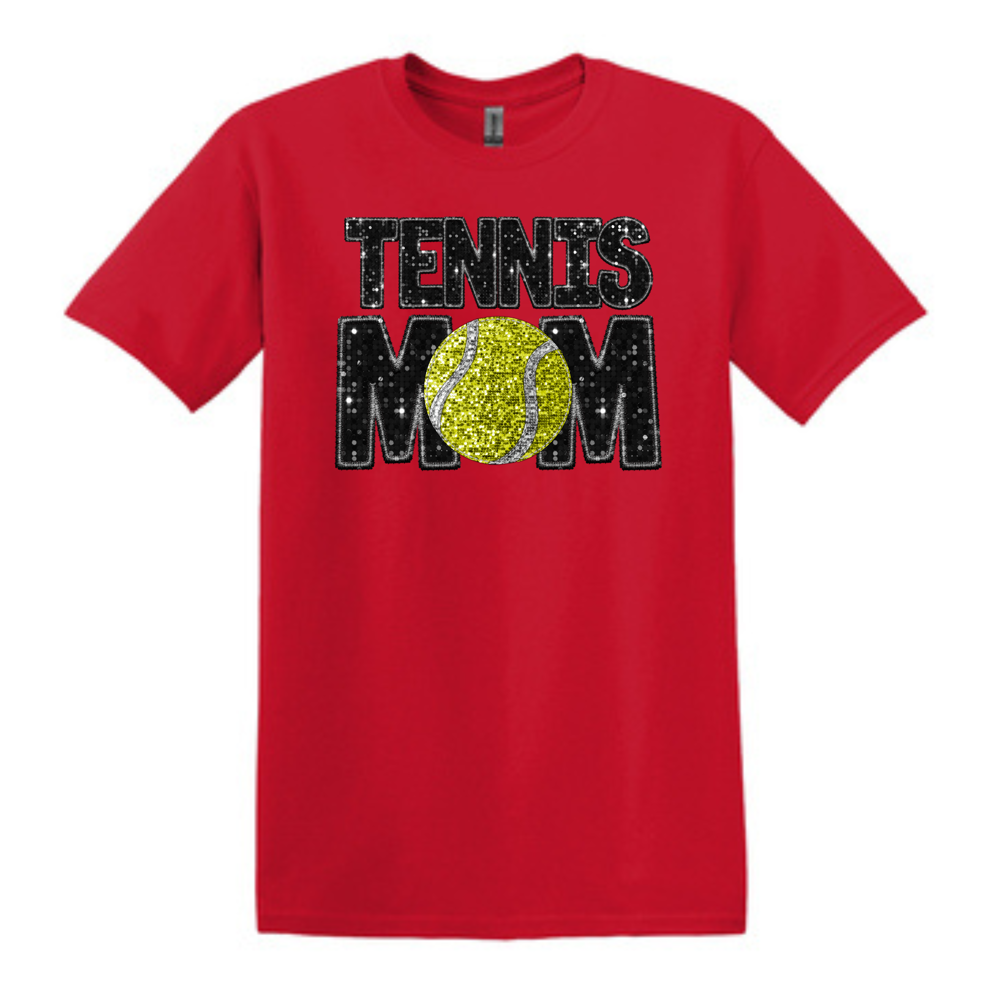 Central Tennis Mom Faux Sequin T-shirt- 64000