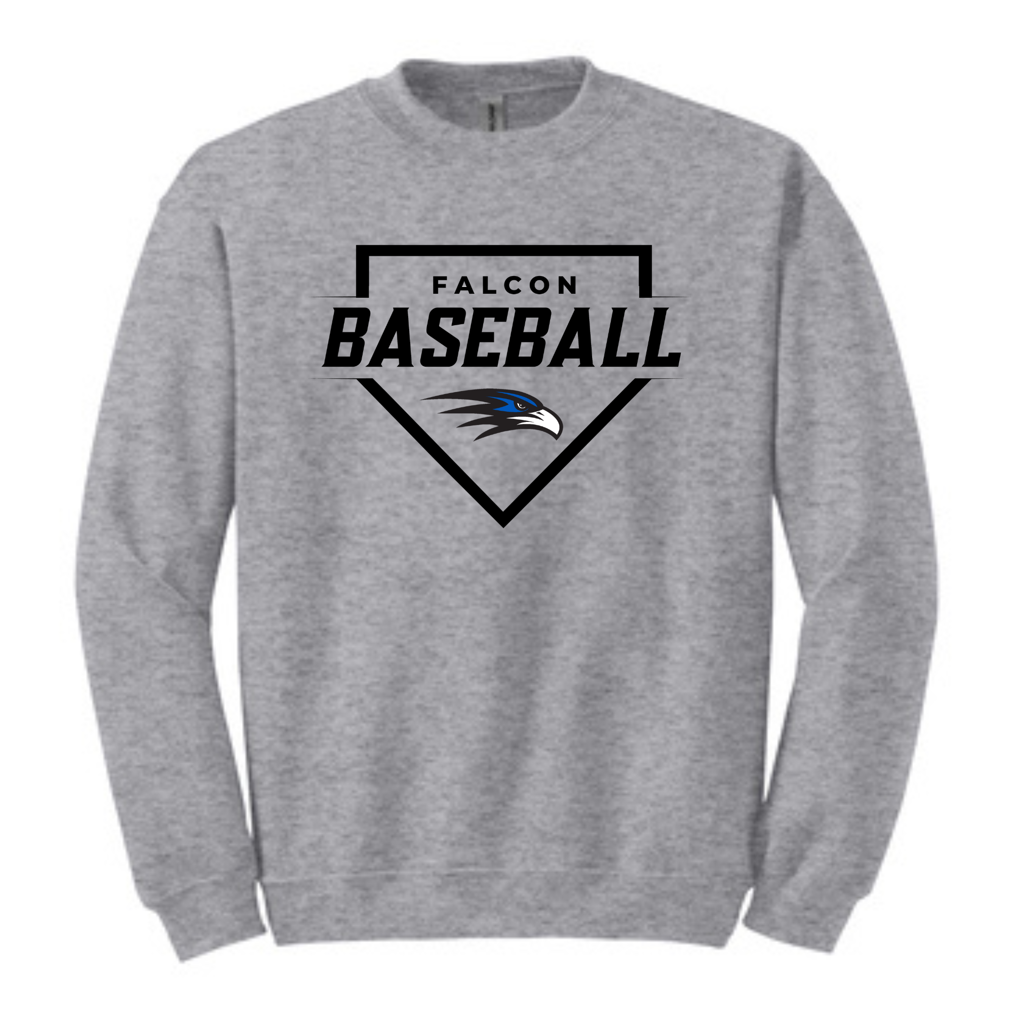 FALCON BASEBALL CREWNECK SWEATSHIRT- 18000 SPORT GREY