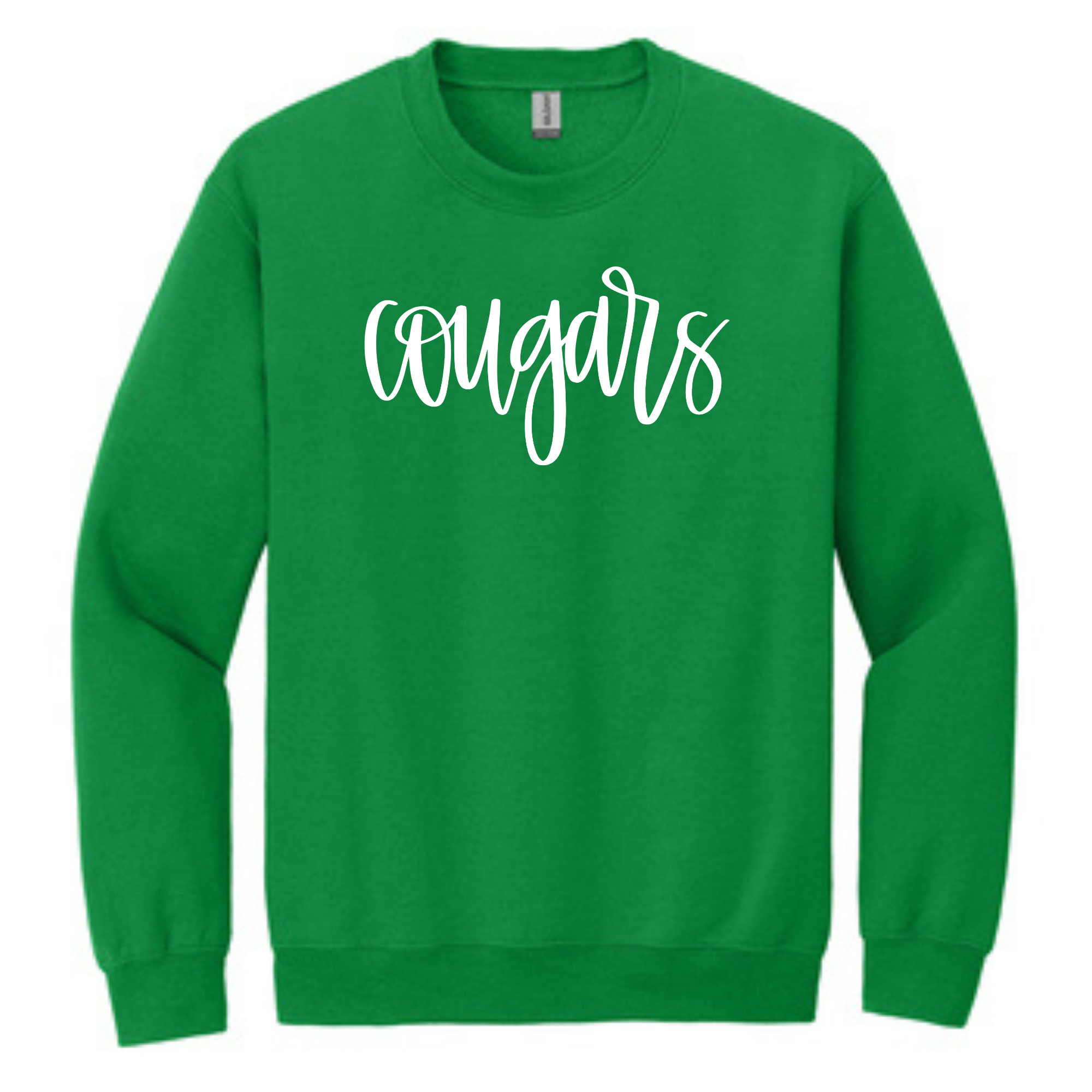 Waterloo Cougars Puff Vinyl Crewneck- 18000 Kelly Green