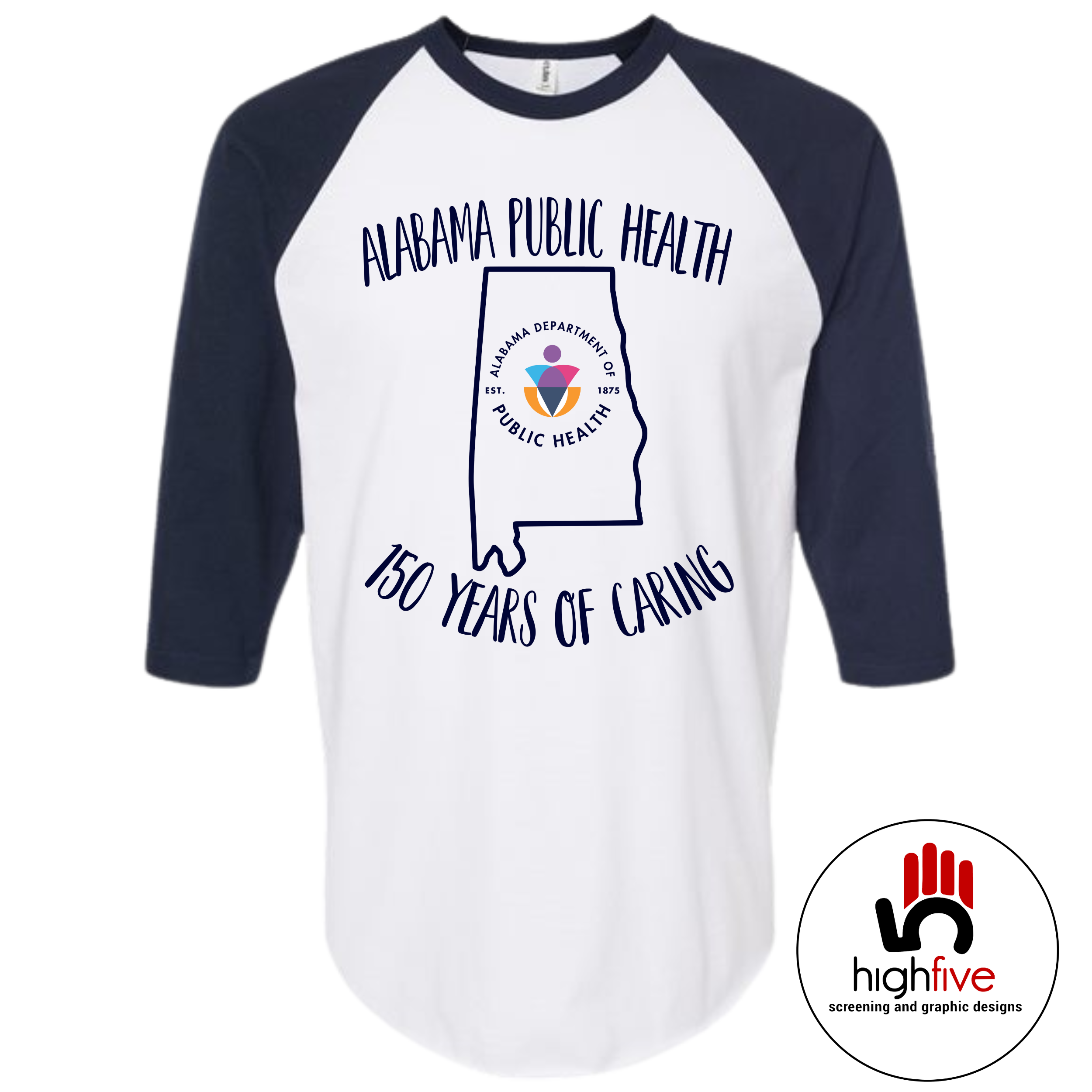 AL Public Health 150 Yr Navy/White Raglan - PC55RS
