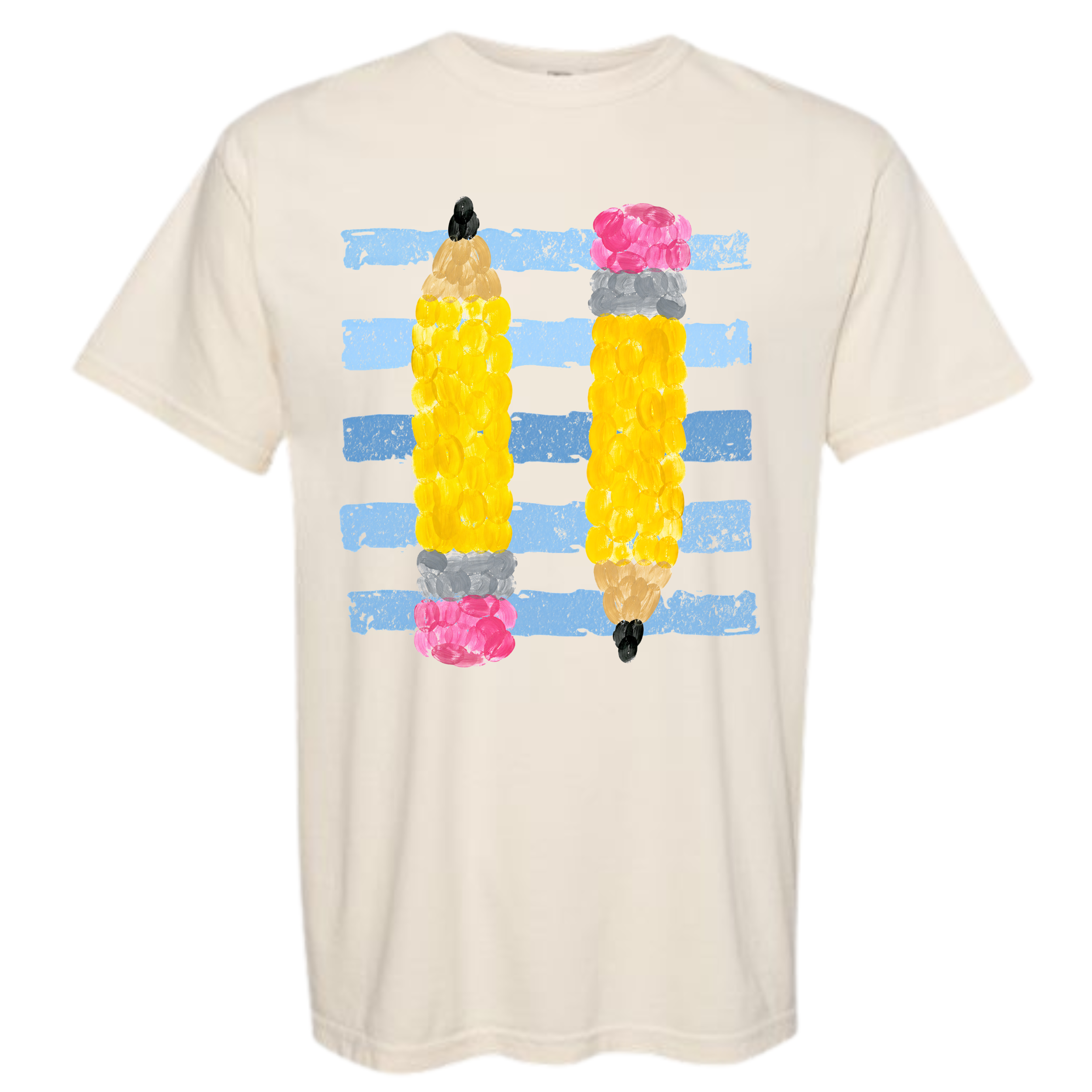 Coastal Pencil on Comfort Colors Ivory T-shirt