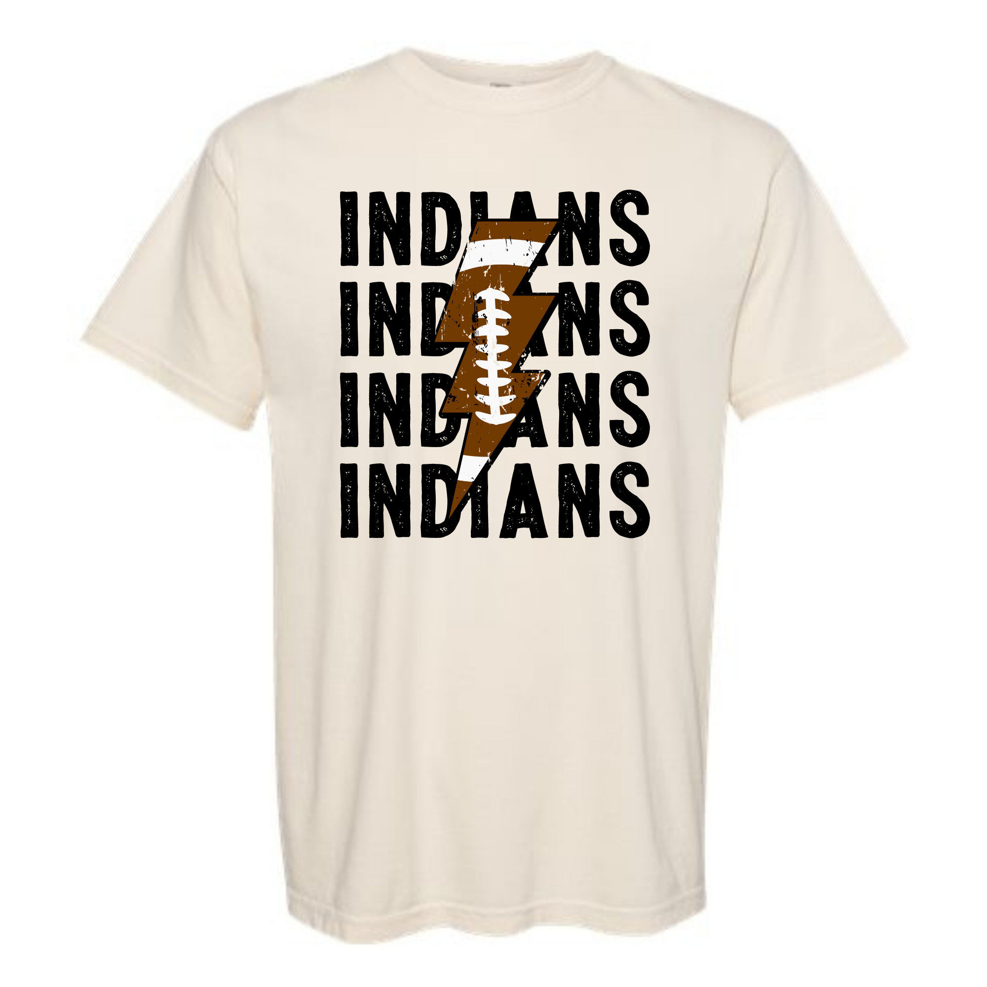 Indians Football Comfort Colors Tee- 1717