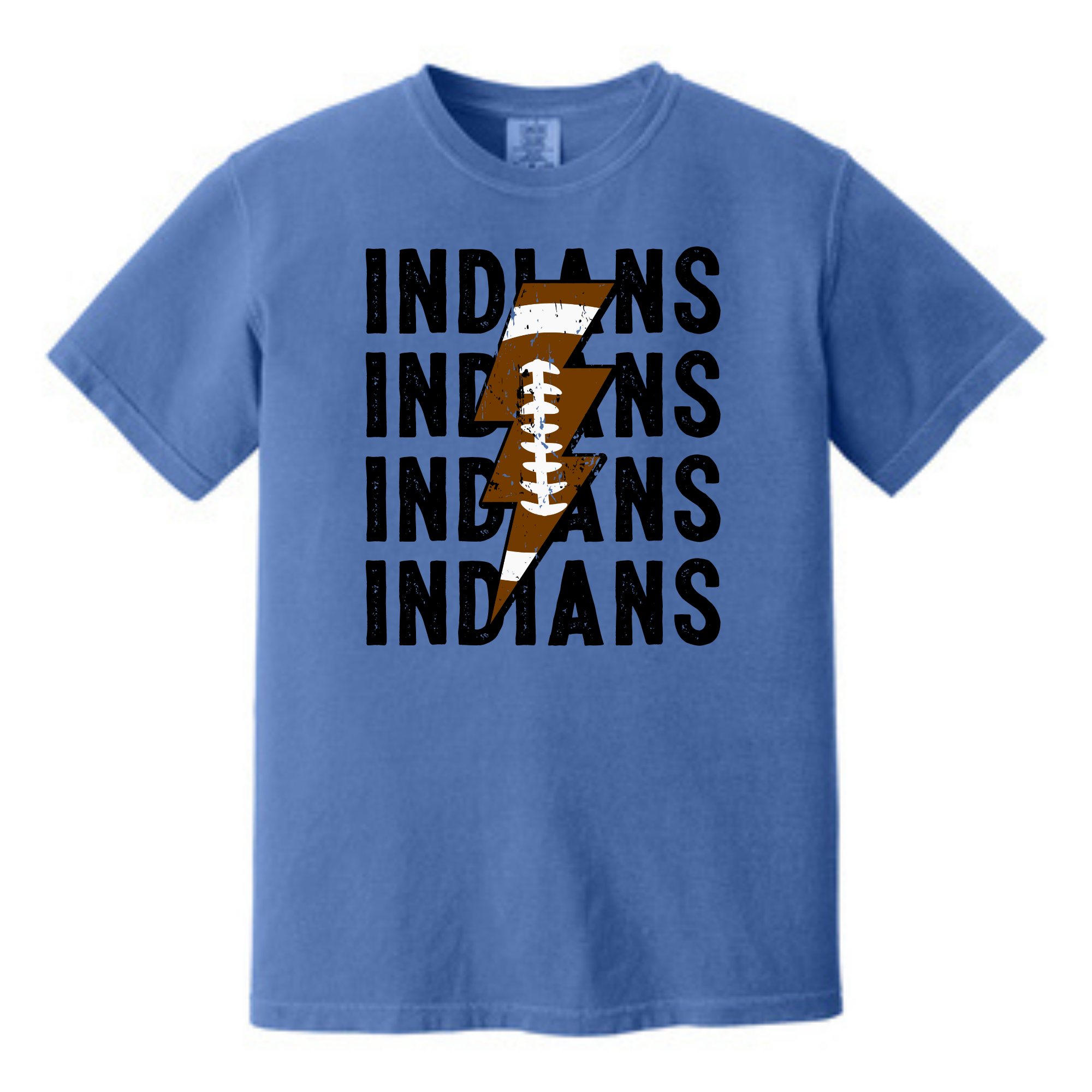 Indians Football Comfort Colors Tee- 1717