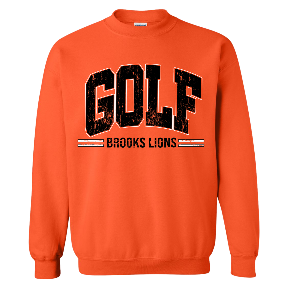 Brooks Golf Orange Gildan Crewneck Sweatshirt #18000