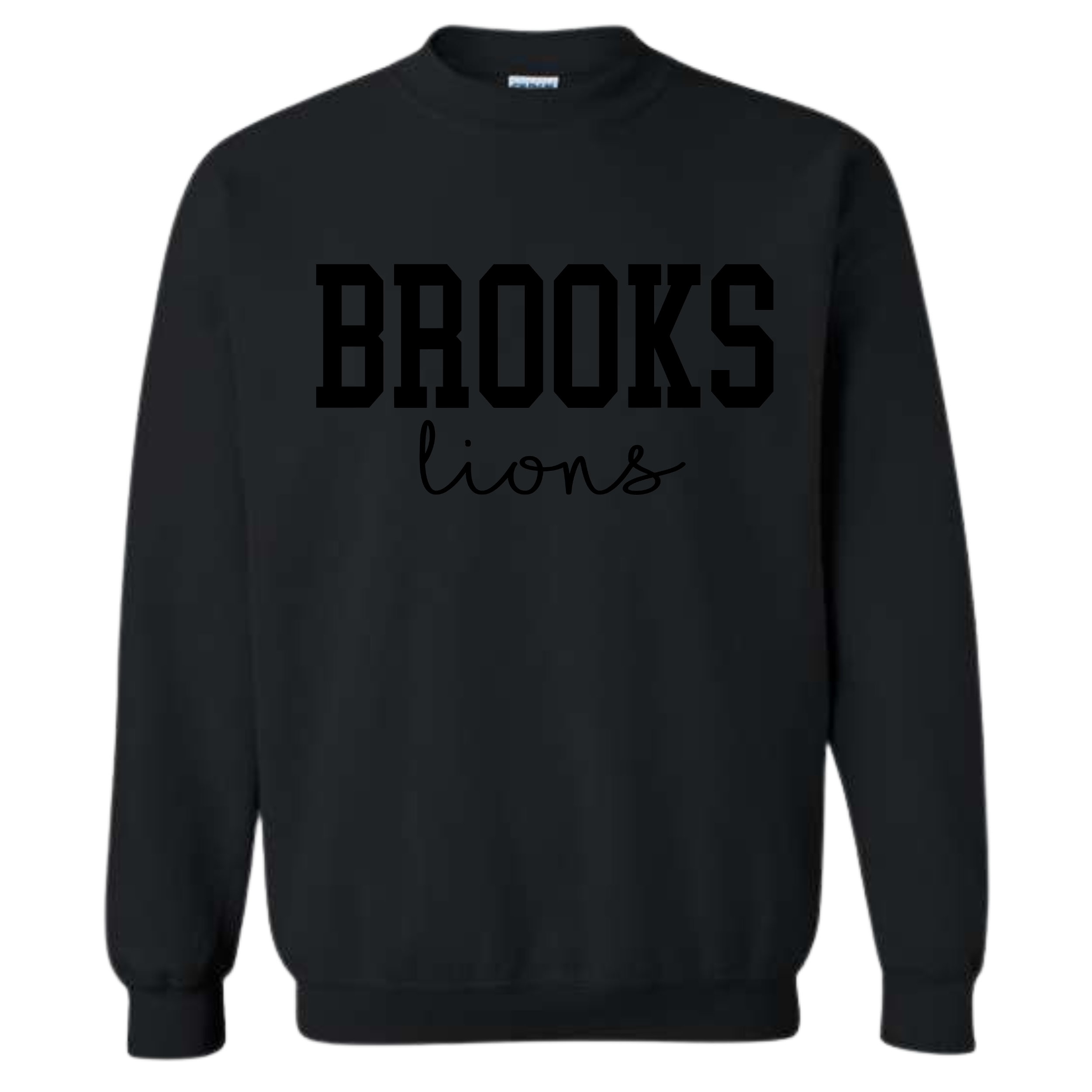 Brooks Lions Black Puff Gildan Sweatshirt #18000