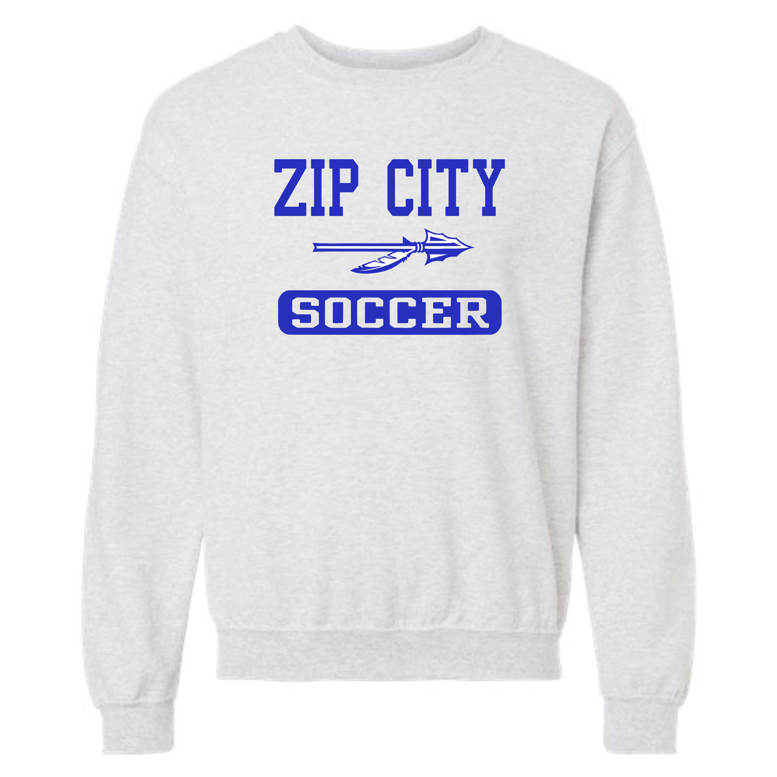 Zip City Soccer Gildan Tee, Sweatshirt and Hoodie- Ash Grey