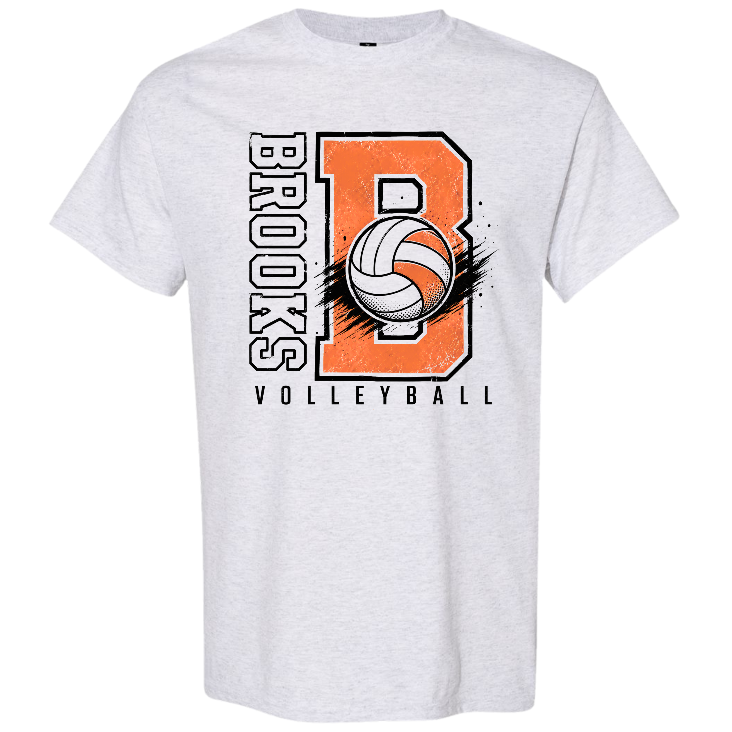 Brooks Volleyball - Ash Grey Gildan t-shirt #5000