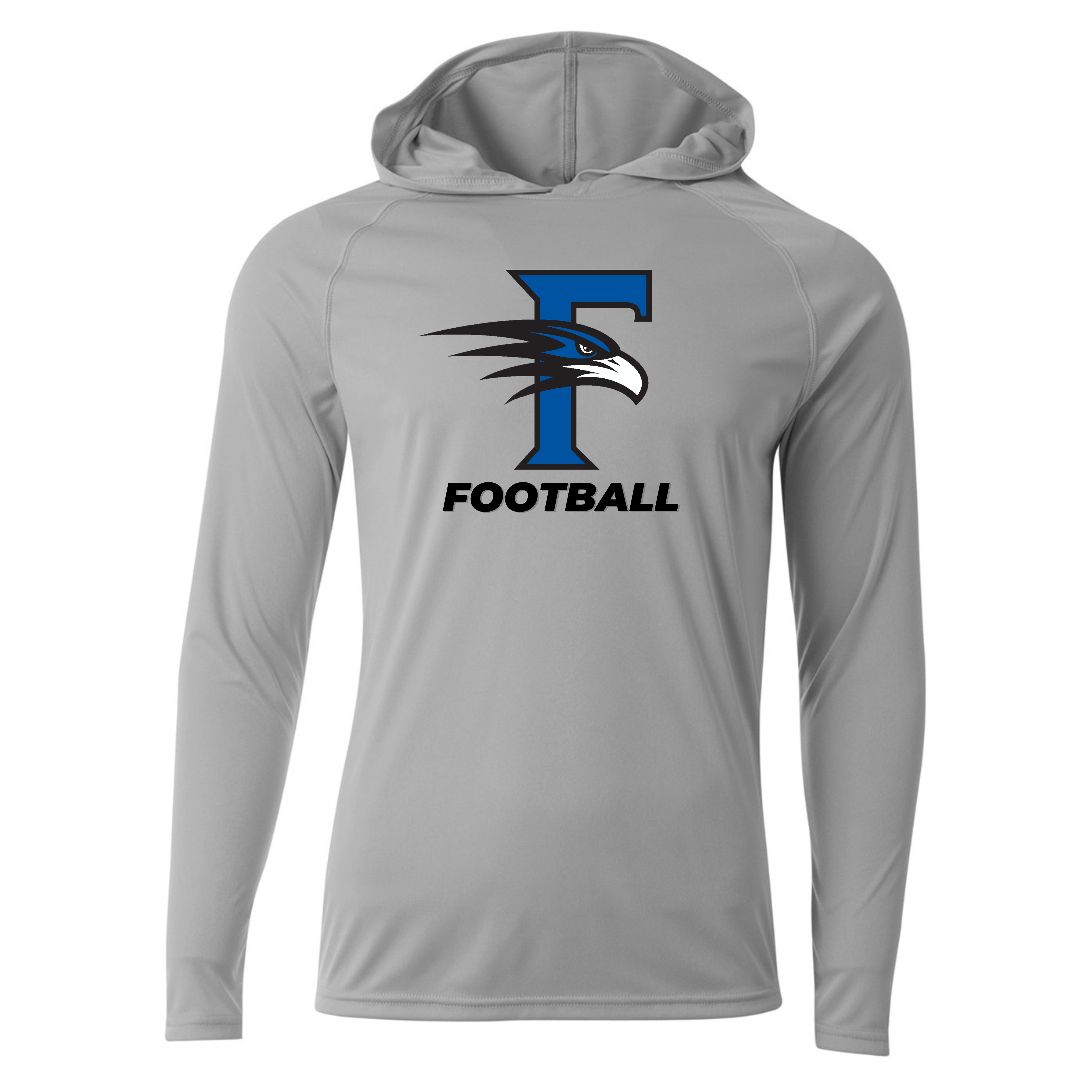 Florence Recreation Football Cooling Performance Long-Sleeve Hooded Silver T-shirt- N3409