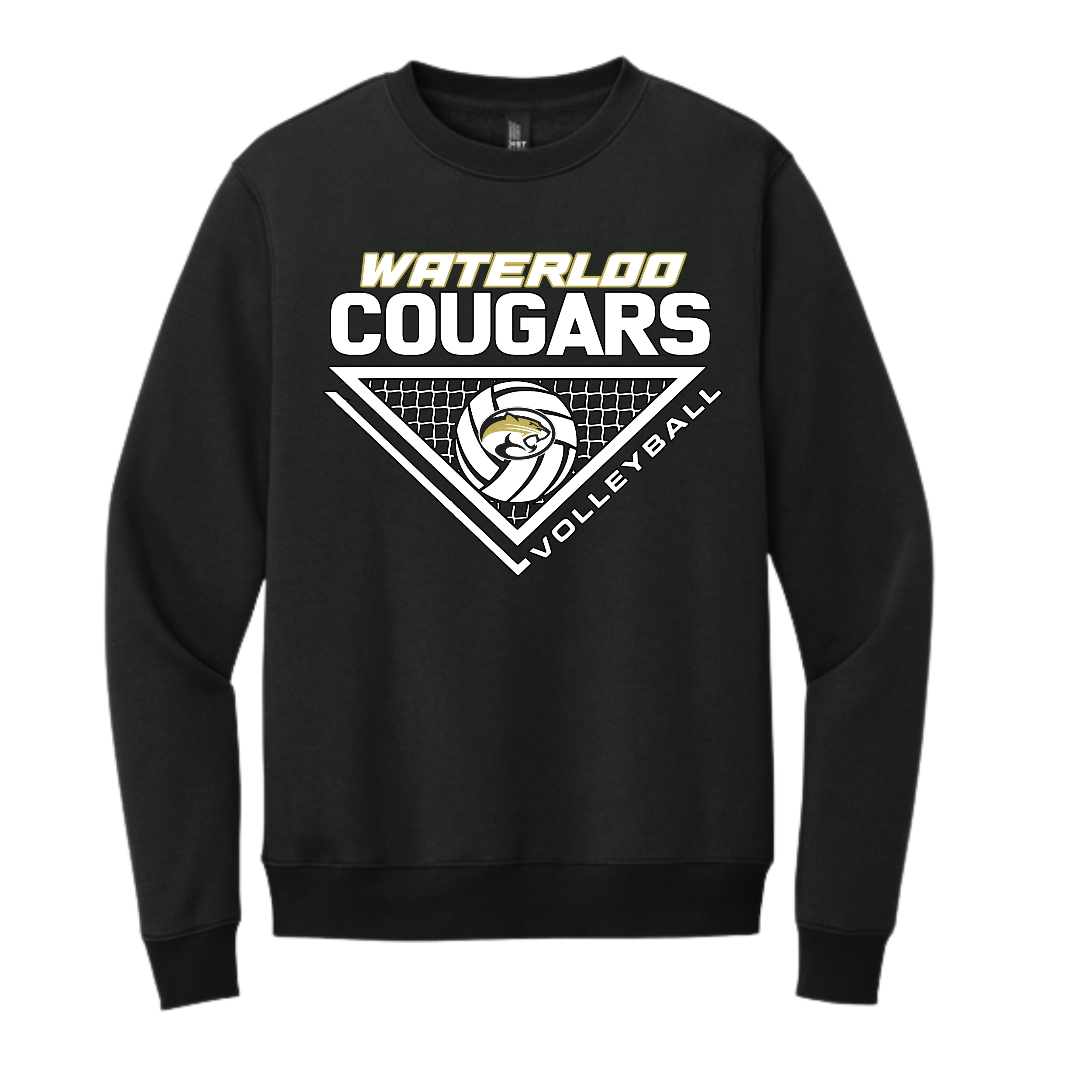 Waterloo Volleyball Black Fleece Crewneck- DT6105