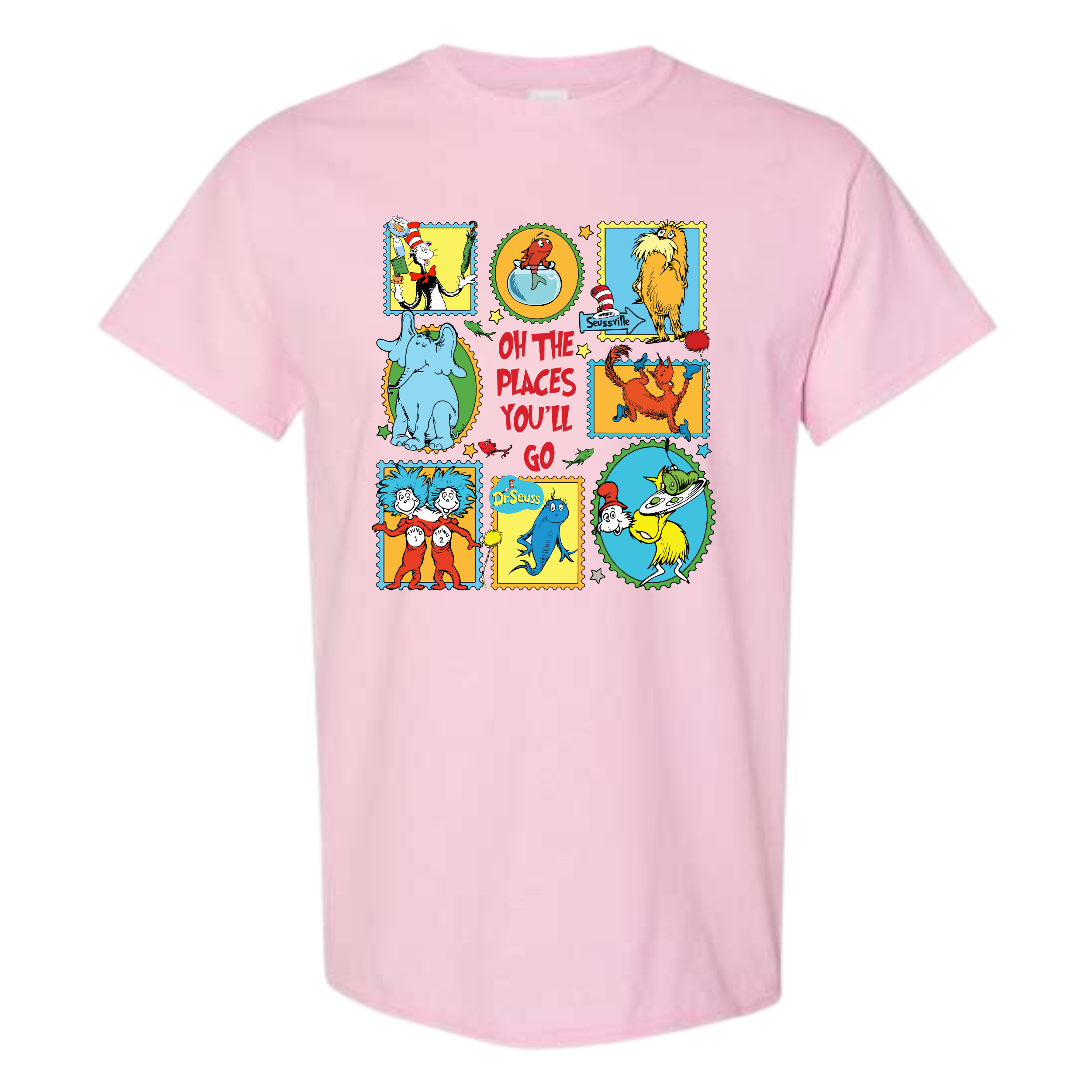 Dr. Suess "Oh the Places You'll Go" Tee- Light Pink 5000