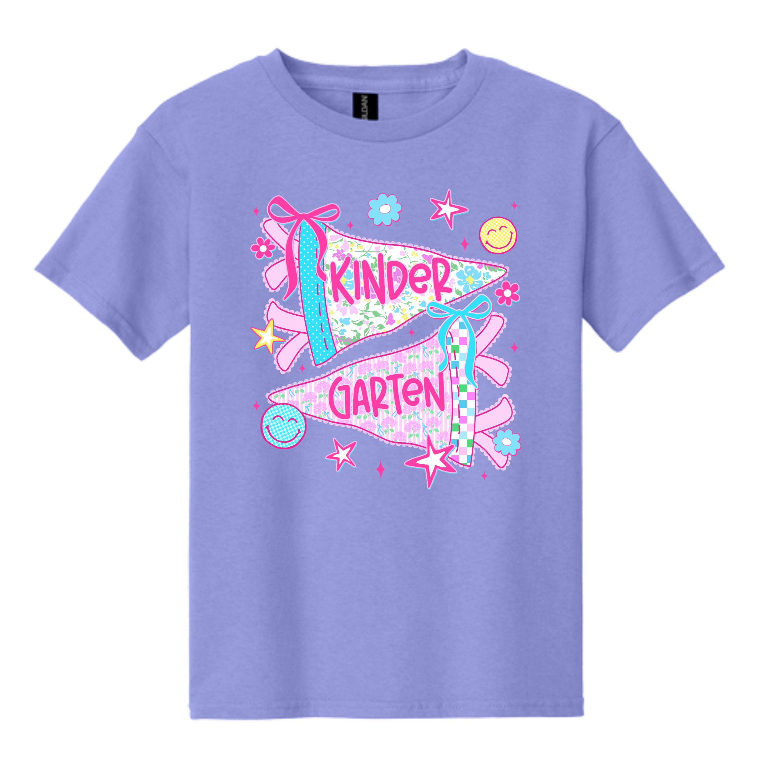 Grade Level Colorful Pennant - Gildan Violet t-shirt
