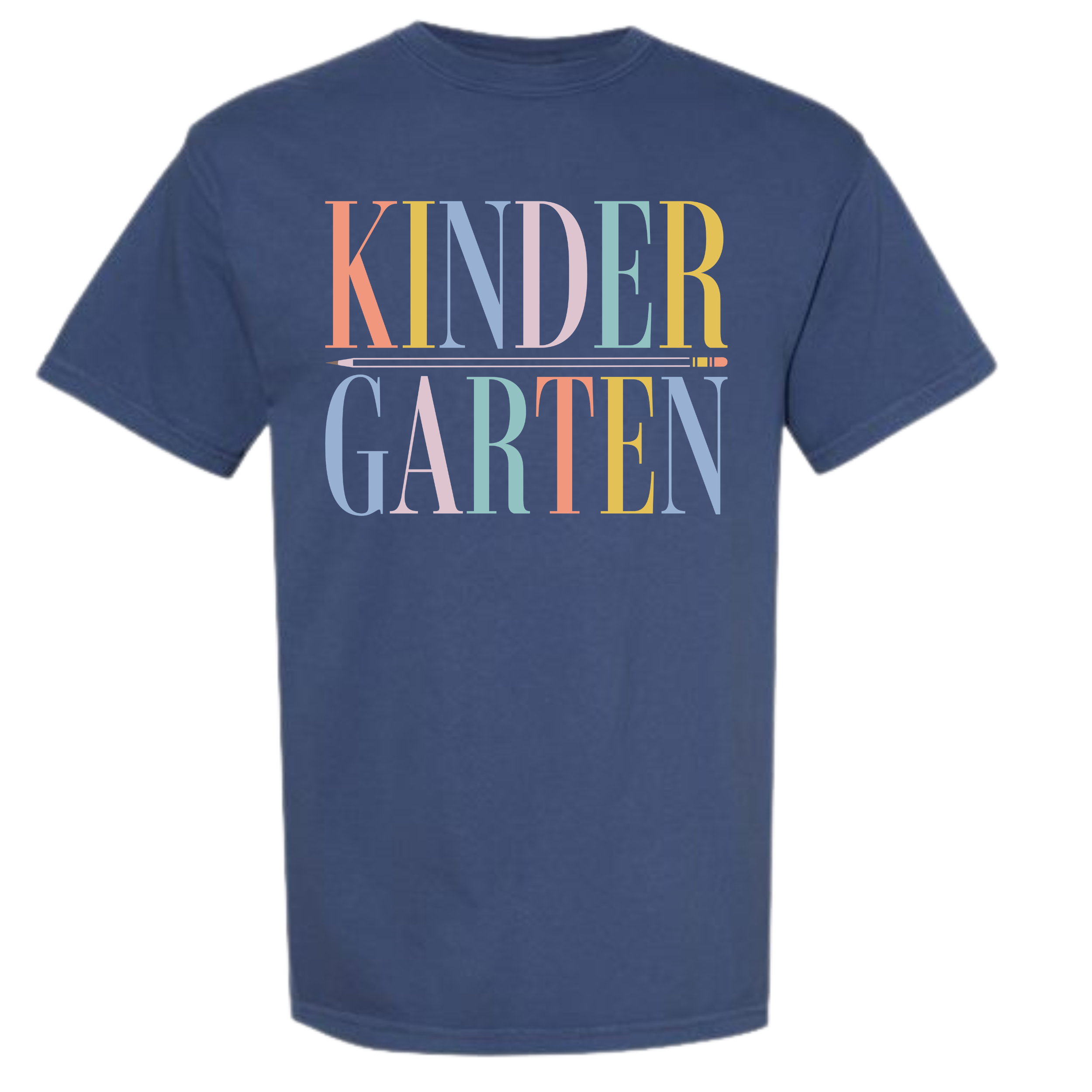 Pastel Grade Level Tee on China Blue Comfort Colors