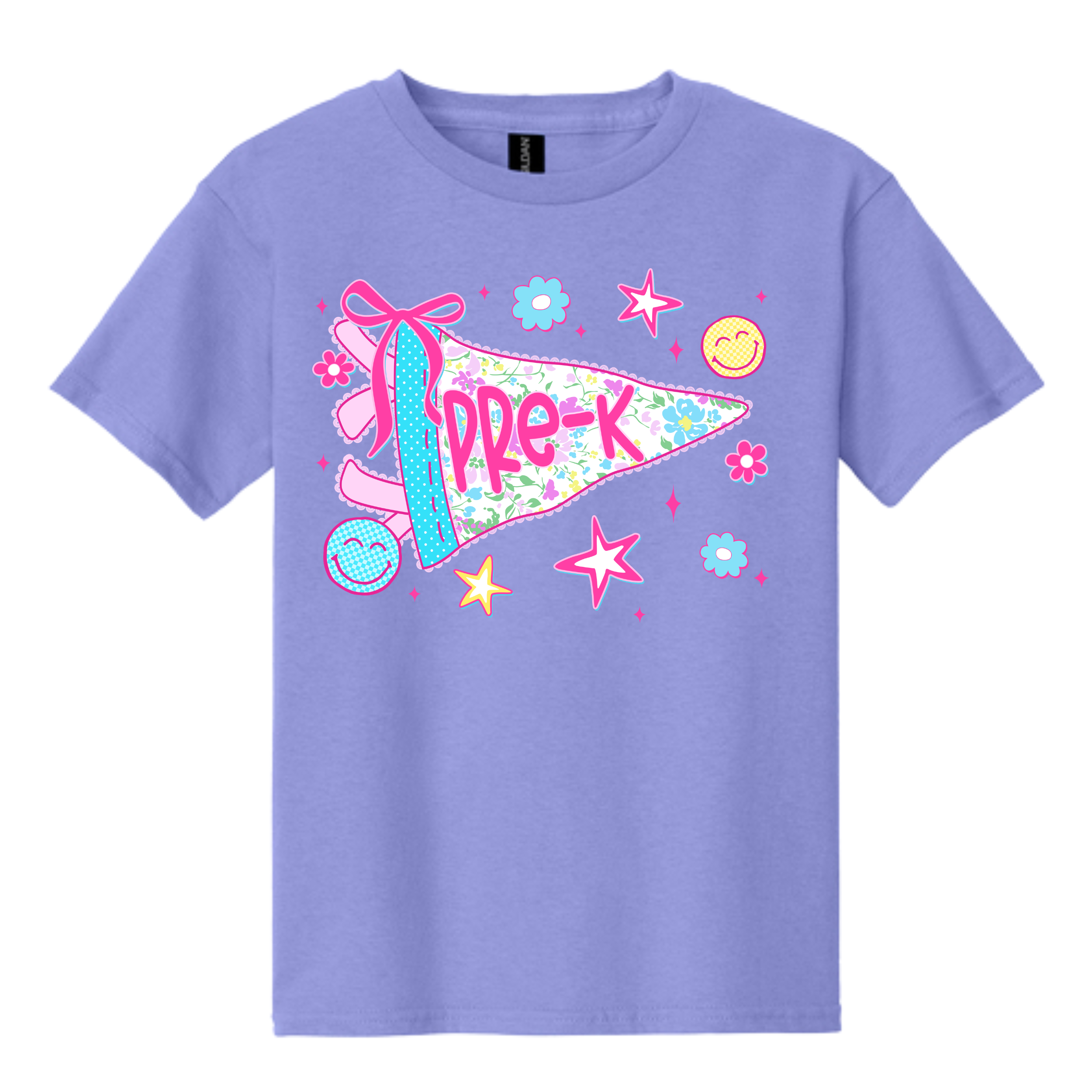 Grade Level Colorful Pennant - Gildan Violet t-shirt