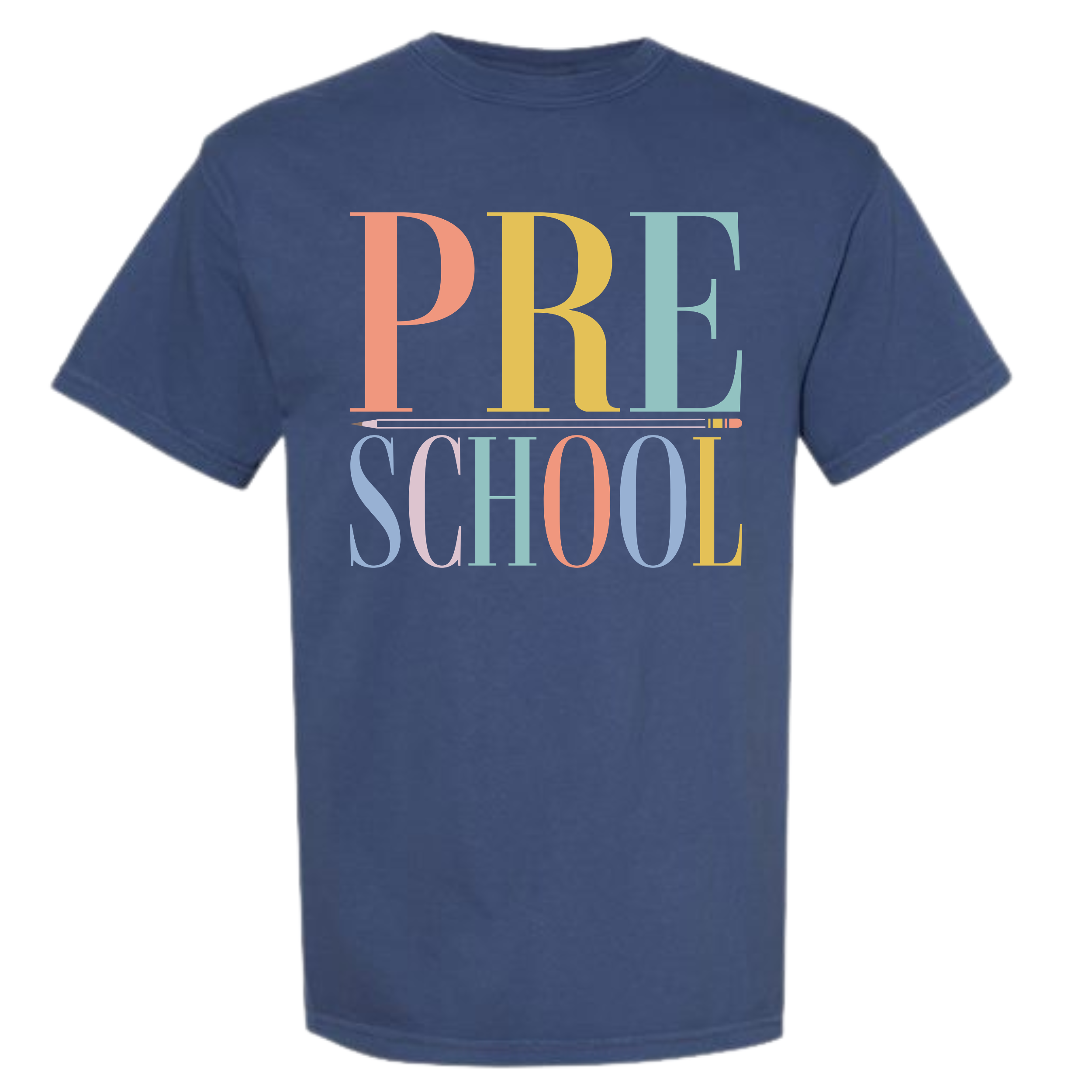 Pastel Grade Level Tee on China Blue Comfort Colors