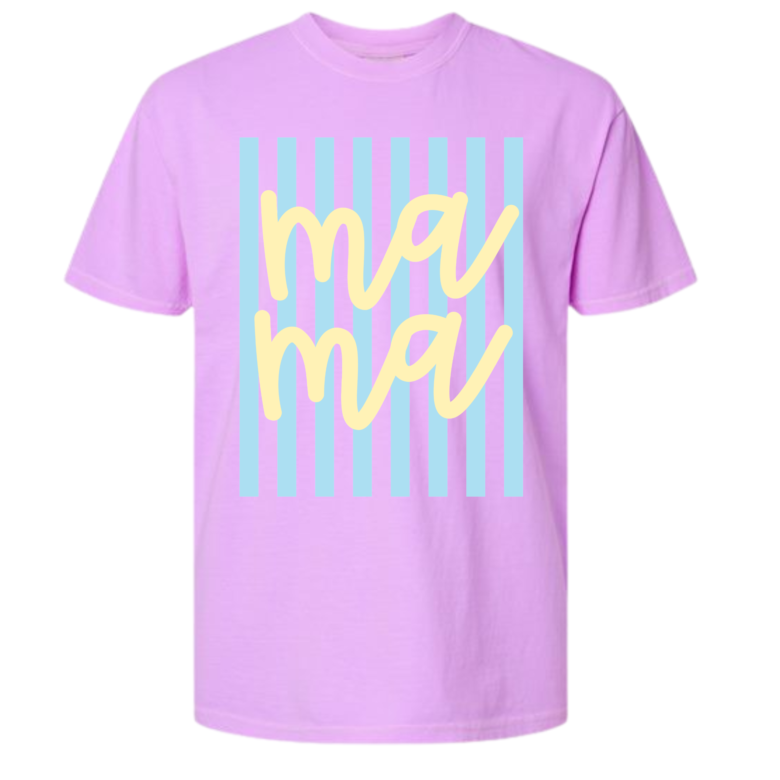 Mama Stripes on Comfort Colors - Neon Violet