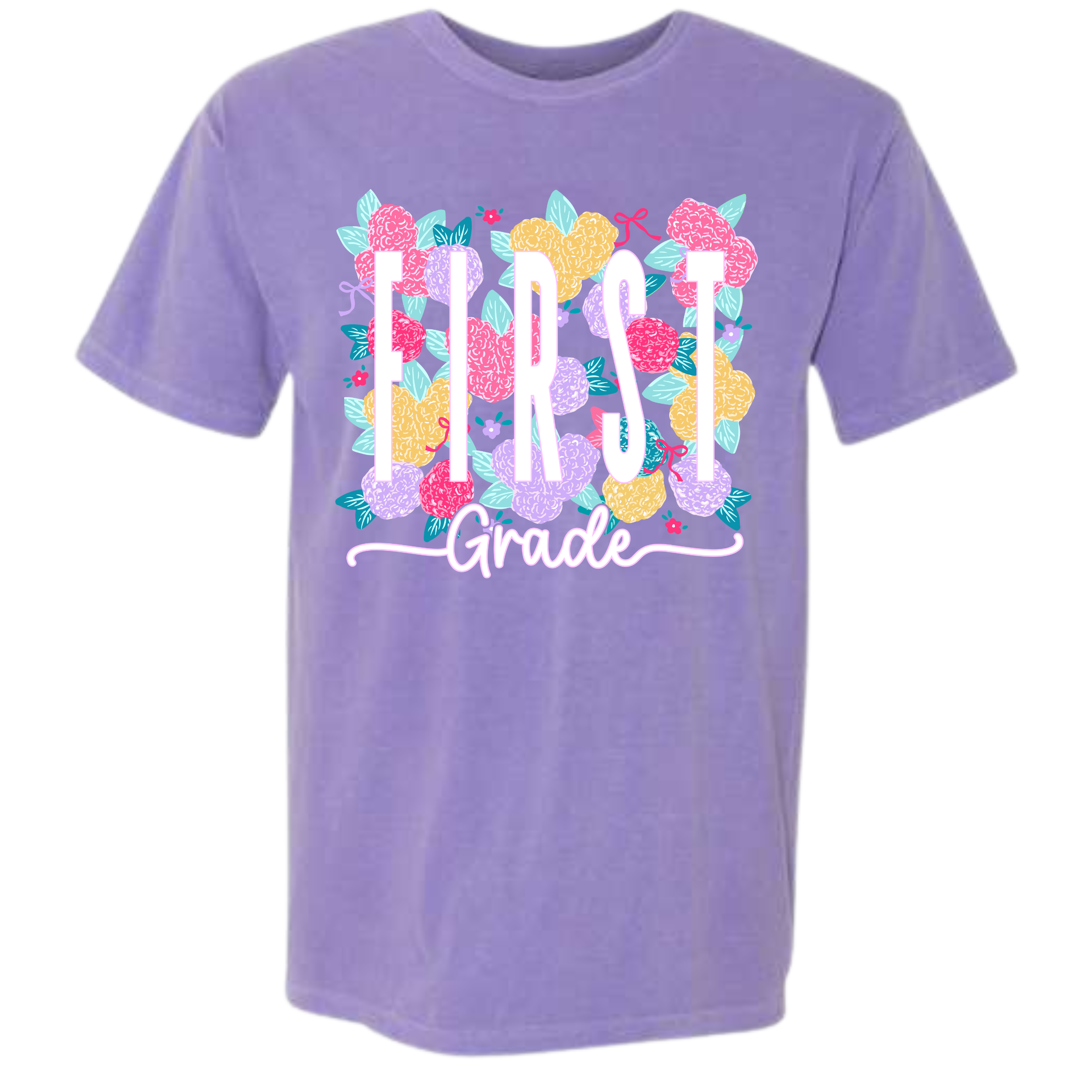 Bright Floral Grade Level Comfort Colors Tee